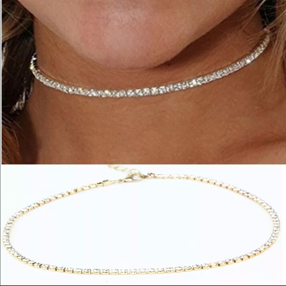 Diamond Rhinestone Crystal Choker Fashion Necklace